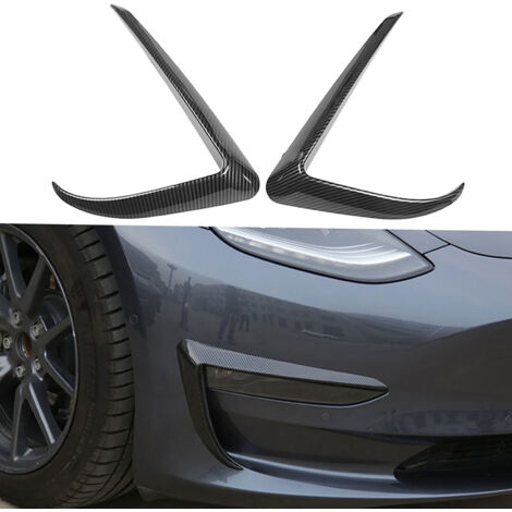 Cubiertas para faros antiniebla delanteros del Tesla Model 3 - Juego de 2 unidades en ABS y fibra de carbono. (1/3)