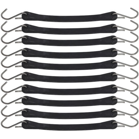 Correas de alta resistencia para camiones, 10 unidades - 25,4 cm (10 pulgadas) - Bandas elásticas de seguridad con ganchos para motocicletas, remolques y camping.