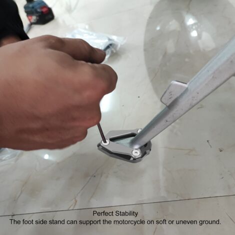 Soporte lateral para la pata de cabra de la motocicleta BMW S1000RR/S1000R 2019-2022 - Extensión de aleación de aluminio y titanio - Seguridad y estabilidad en superficies blandas