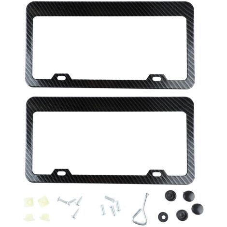 Marcos para matrículas de coche, marcos universales de fibra de carbono inoxidables, 2 piezas. (1/5)