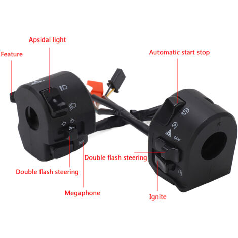 [Interruptor para motocicleta] [ABS] [Interruptor universal NVX155/NMAX155 de 7/8"] [Paquete de 2 interruptores de luz/trompeta/arranque] [Diámetro de 22 mm]