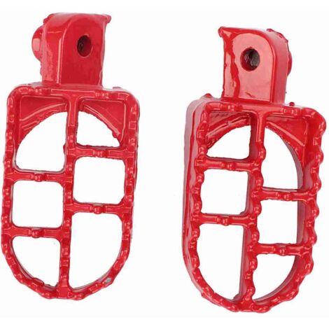 2 reposapiés de aluminio para motocicleta - Estriberas para pasajero, color rojo, accesorios para motos de cross