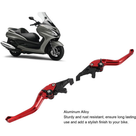 1 par de manetas de freno y embrague para motocicleta en aleación de aluminio - Modulares y ergonómicas - Para Yamaha XMAX 400 (2013-2021) - Rojo