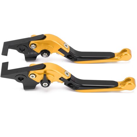 Maneta de freno y embrague de motocicleta de aluminio CNC modificable - Compatible con YAMAHA TMAX 530 (2012-2019) y TMAX 560 (2020-2021) - 2 piezas doradas