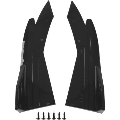 2 deflectores laterales y protectores de parachoques universales de ABS negro brillante para automóviles (1/5)