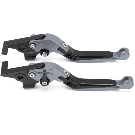 Palanca de freno y embrague de motocicleta de aluminio CNC [YAMAHA TMAX 530 (2012-2019)] [Gris] [2 piezas]