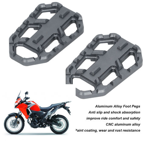 [Reposapiés para motocicleta] Aluminio CNC antideslizante para Versys X300 650 1000 - 1 par gris