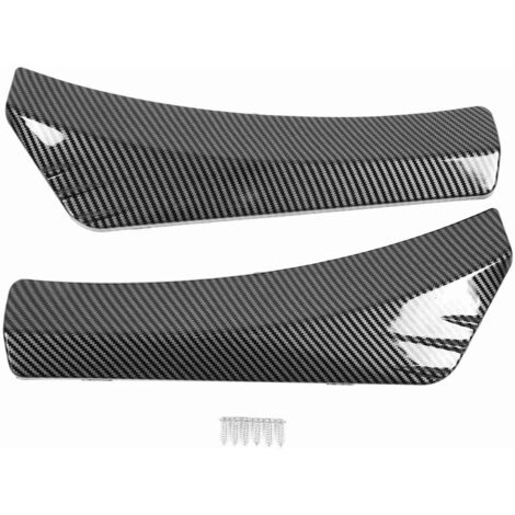 Kit de parachoques divisor con ángulo protector frontal, labio de ABS con aspecto de fibra de carbono, negro brillante, 2 piezas, resistente a altas temperaturas, instalación profesional. (1/5)