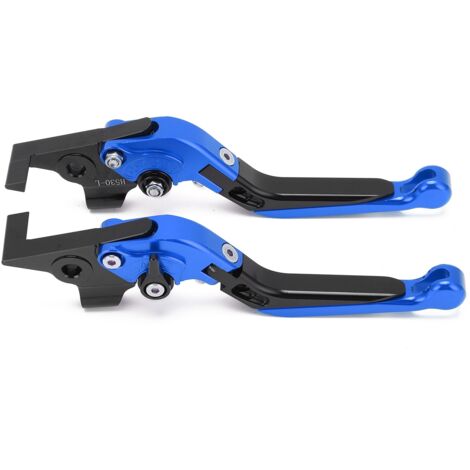 Manetas de freno y embrague ajustables de aleación de aluminio CNC para YAMAHA TMAX 530 2012-2019 y 560 2020-2021, color azul, 20 cm, 2 unidades.