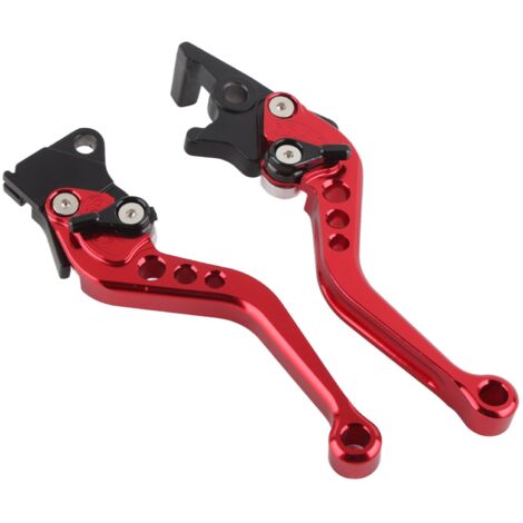 Par de manetas de freno y embrague rojas de aluminio CNC para motocicletas CG125/GY6 - Ajustables y de alto rendimiento