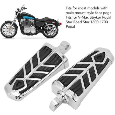 Estriberas giratorias estilo flujo de aire para motocicleta V-Max/Stryker/Royal Star/Road Star 1600/1700 - Paquete de 2