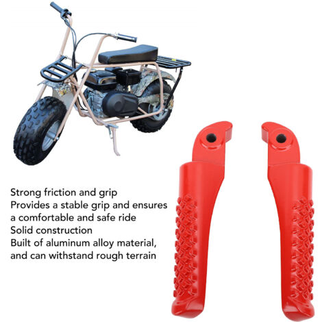 Kit de soportes de aluminio para reposapiés para motocicletas trail BT200X CT100U (1 par, rojo)