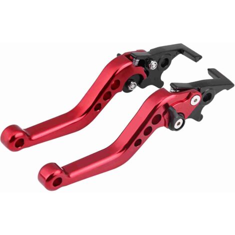 Maneta de freno de disco doble CNC para scooter/moto - 1 par - Aluminio - Rojo