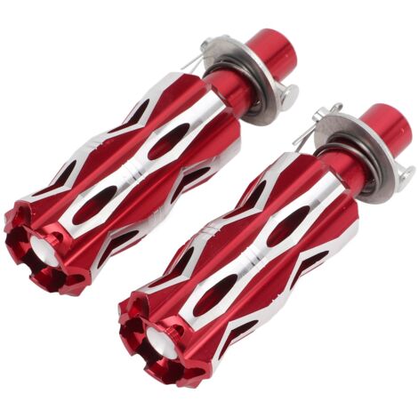 Reposapiés para motocicleta CNC - 2 reposapiés traseros de aleación de aluminio rojo para instalación general y rendimiento.