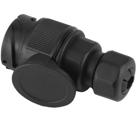 Conector para remolque, conector de 13 pines para autocaravanas y remolques, UE 12V - Material plástico/metal, rendimiento estable, negro