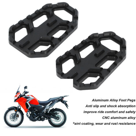 Reposapiés antideslizantes de aluminio CNC negro para motocross, compatibles con Versys X300, 650 y 1000 (juego de 2).