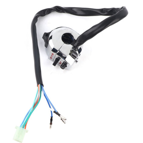 Interruptor universal de aluminio para motocicleta de 22 mm: bocina, intermitentes, luces e interruptor anticolisión [1 pieza] (1/5)
