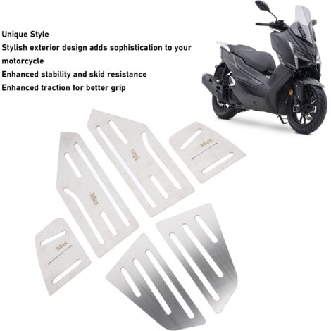 Reposapiés para motocicleta de aleación de aluminio, juego de 6 piezas SR4Max con agarre antideslizante.