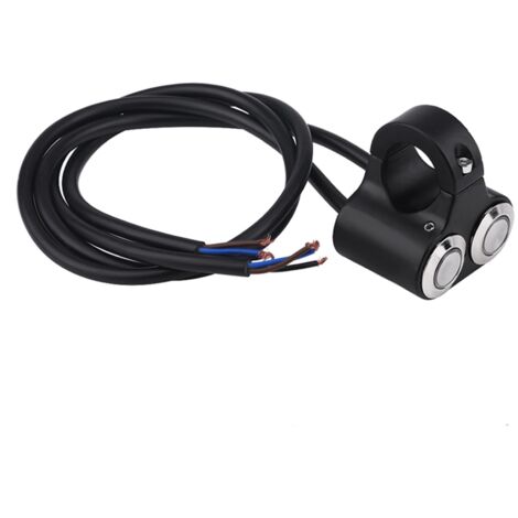 Interruptor de luz para motocicleta de aluminio, tamaño 22 mm, LED azul, indicador de encendido/apagado, modo A (1/5)