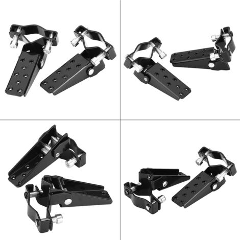Elegantes estriberas de metal negro para motocicleta con diámetro de montaje de 2,4 a 3,8 cm. Cantidad: 1 par.