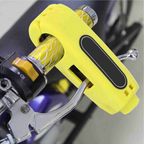 Candado antirrobo para bicicleta/moto: Maneta de freno y acelerador ABS amarilla segura