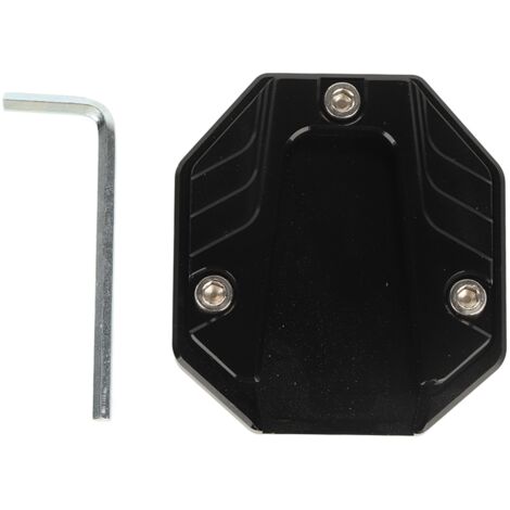 Soporte de pata de cabra para motocicleta de aluminio resistente, modelo universal, color negro.