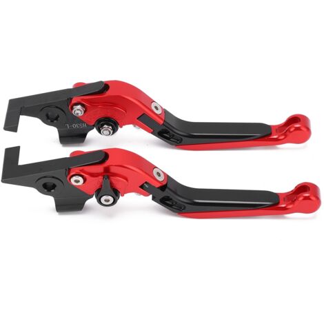 Manetas de freno y embrague ajustables de aluminio CNC para motocicleta YAMAHA TMAX 530 2012-2019 y TMAX 560 2020-2021, color rojo (20 cm, 2 manetas).