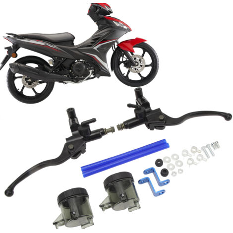 Maneta de freno y embrague hidráulica de 7/8 pulg. (22 mm) con doble depósito y pistón de 12,7 mm para Suzuki
