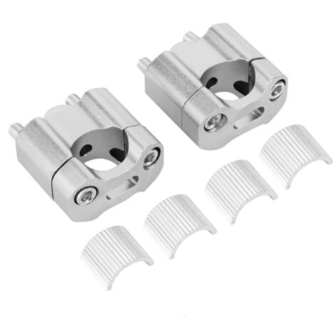 Abrazaderas para manillar - Soporte de aluminio CNC con adaptador de 22 mm/28 mm para motocicletas - 1 par, 4 tornillos