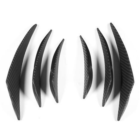 Kit de parachoques tipo pato en PVC con textura de fibra de carbono - 6 piezas para coche (3 tamaños: 20,3 cm, 16,6 cm, 13,4 cm) (1/5)