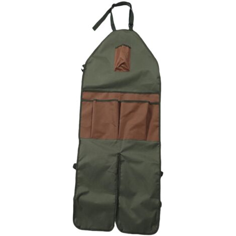 Delantal largo de jardinería con protectores de piernas ajustables y bolsillos multiusos en tejido Oxford 600D impermeable. (1/5)