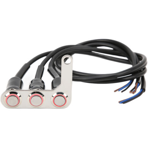 Faro delantero y bocina LED impermeables de acero para motocicleta y ATV (izquierdo) (1/5)