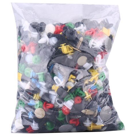 Kit surtido de remaches y clips de plástico para puertas y parachoques de automóviles, 1000 piezas, multicolor, versátil y robusto.