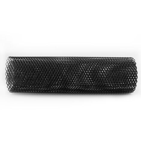 Rejilla protectora universal de aluminio negro, 6x12 mm, tamaño 100x33 cm, protección contra escombros y diseño moderno para una mejora estética. (1/5)