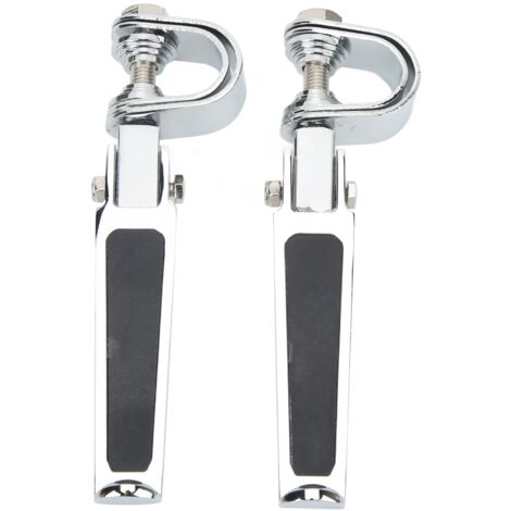 Reposapiés universales con fijación mediante perno en U para motocicletas de calle, aptos para defensas y protectores de motor de 25 mm a 32 mm (juego de 2).