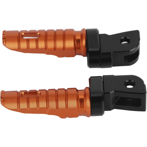 Estriberas delanteras para motocicleta, aluminio anodizado CNC, color naranja, par (124 mm)