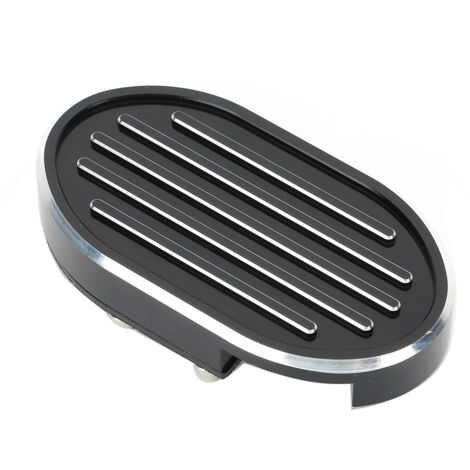 Cubierta de pedal de freno de aluminio con diseño de rayas para Harley Davidson XL883 XL1200 - Negro Plata, una pieza