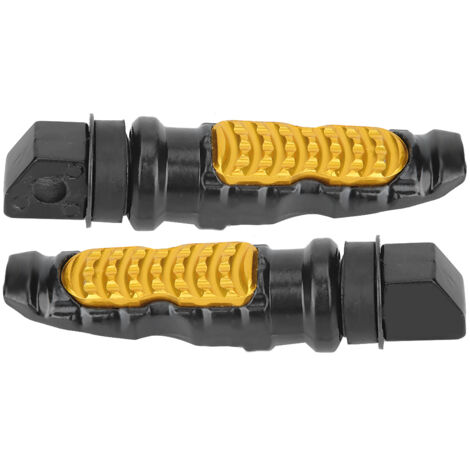 1 par de acopladores universales de aluminio para reposapiés con base antideslizante, color amarillo, 12x2cm