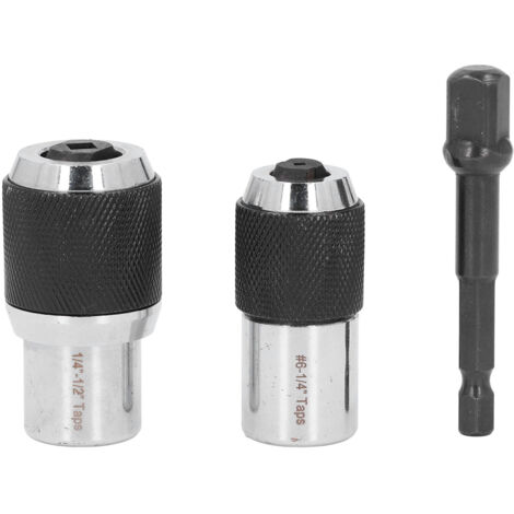 Juego de extractores de machos de roscar ajustables con adaptador de 3/8 de pulgada para tornillos y mandriles.