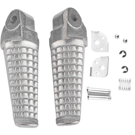 Pedales traseros para motocicleta – Reposapiés izquierdo/derecho para Suzuki GSXR 600/750 (1996-2005) – Juego de 2 piezas, metal plateado