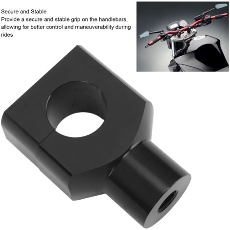 Elevador de manillar de metal negro para diámetros de 25 mm - Fácil posicionamiento e instalación - Compatible con motocicletas y vehículos eléctricos