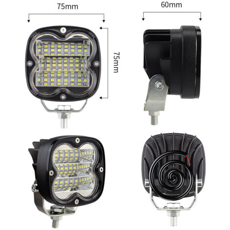 Luces de trabajo LED para coche, focos, 9-80V, tres filas, 18 LED, 54W de alta potencia, modificación de ingeniería, faros antiniebla