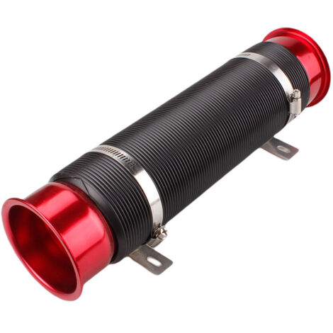 Conducto de admisión de turbo flexible y ajustable de 76 mm, manguera universal de aire frío fabricada en aleación de aluminio y ABS para sistemas turbo, 3 pulgadas de diámetro interior, color rojo, 8