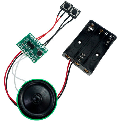 Módulo de audio grabable de 4 minutos para armar uno mismo - Placa de sonido con botón, PCB, 31x21 mm, 3 pilas AAA, para cajas de música y regalos personalizados. (1/5)