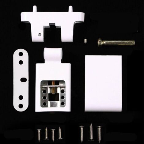 Bisagra de puerta tipo bandera de PVC de alta resistencia, aleación de zinc-hierro, para puertas interiores/exteriores, dimensiones 18-20 mm, incluye tornillo y llave. (1/4)