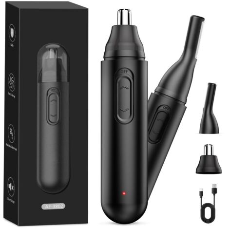 Recortadora multifuncional inalámbrica para nariz y orejas: recorta el vello de la nariz, las orejas, las cejas, la barba y el cuerpo. Recargable por USB, resistente al agua IPX7, precisión profesiona (1/4)