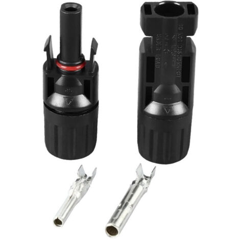6 pares de conectores MC4 macho/hembra de doble anillo con sellado impermeable para cables de paneles solares