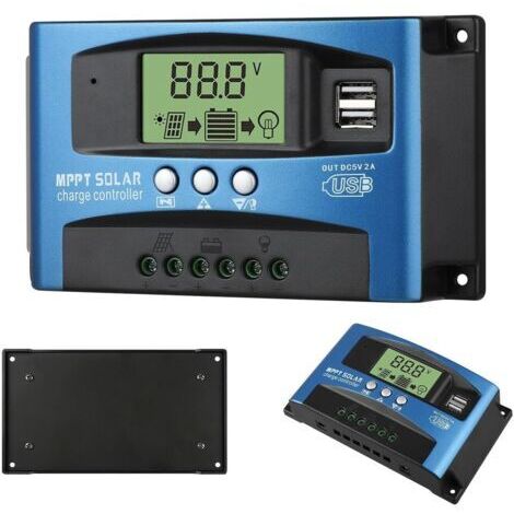 Regulador MPPT de 40 A – Carga automática – Pantalla LCD – Batería de 12 V/24 V – 99,9 % de eficiencia