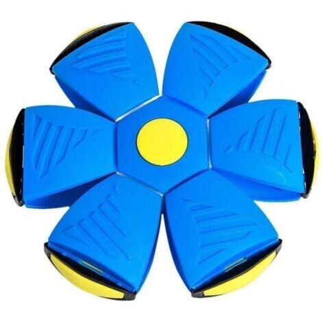 Juguete volador para perros, platillo volador con forma mágica, se transforma en pelota, elástico para deportes al aire libre, TPE azul
