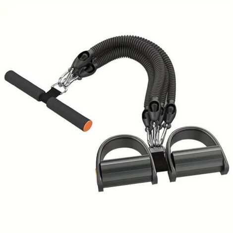 Pedal de ejercicio multifuncional, para entrenamiento en casa, con banda de resistencia controlada por pie y cordón de tensión de 4 tubos para ejercicios abdominales, de cintura, brazos, piernas, etc.